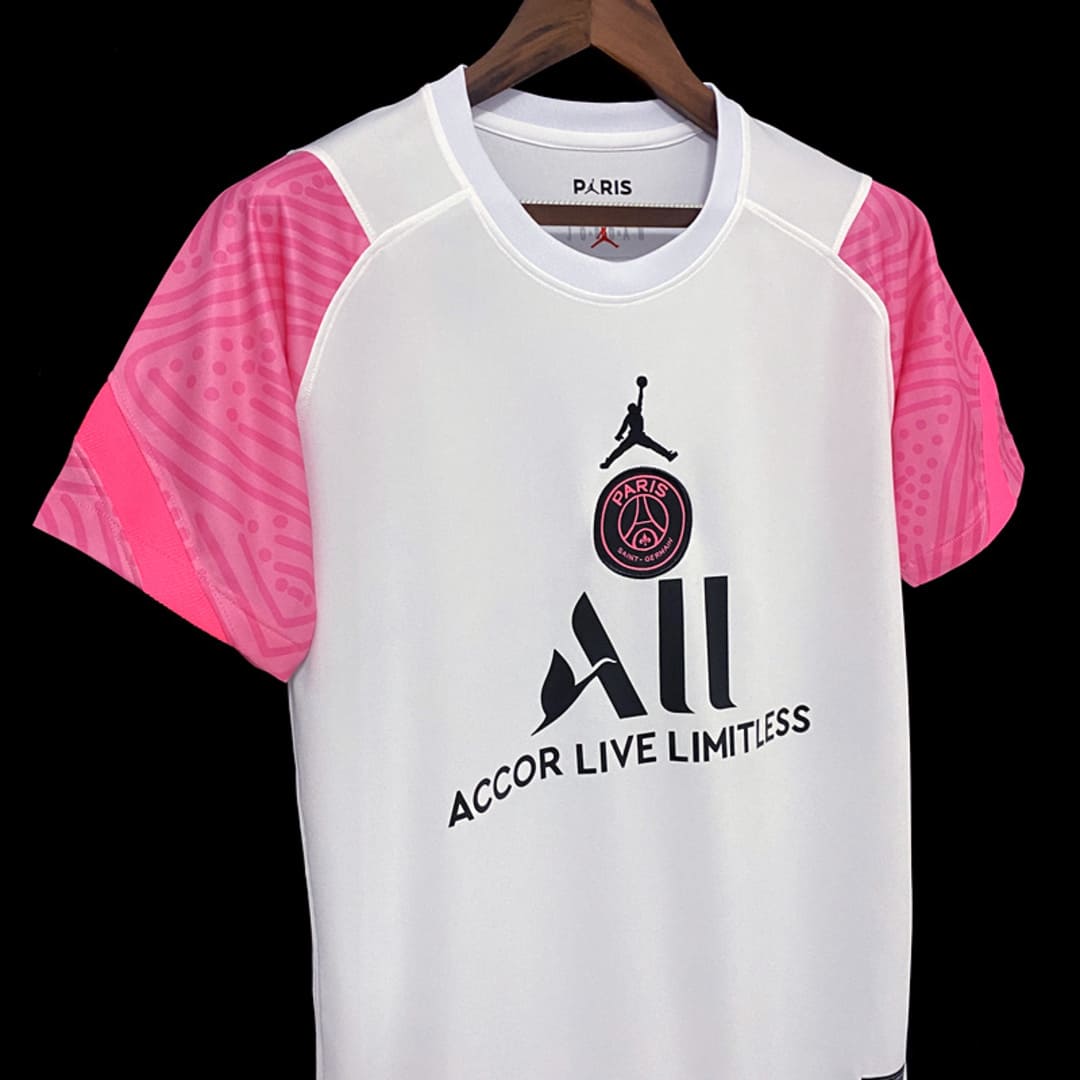 Paris Saint-Germain 2021/22 Maillot Échauffement Blanc & Rose