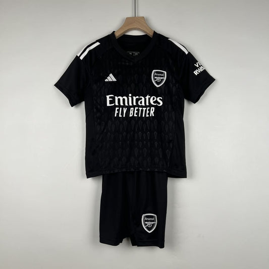 Arsenal 23/24 Gardien Noir Kit Enfant