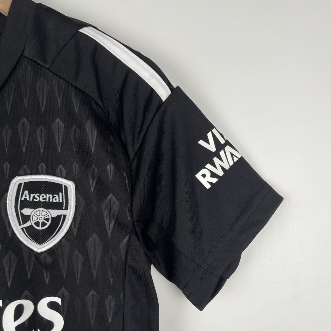 Arsenal 23/24 Gardien Noir Kit Enfant