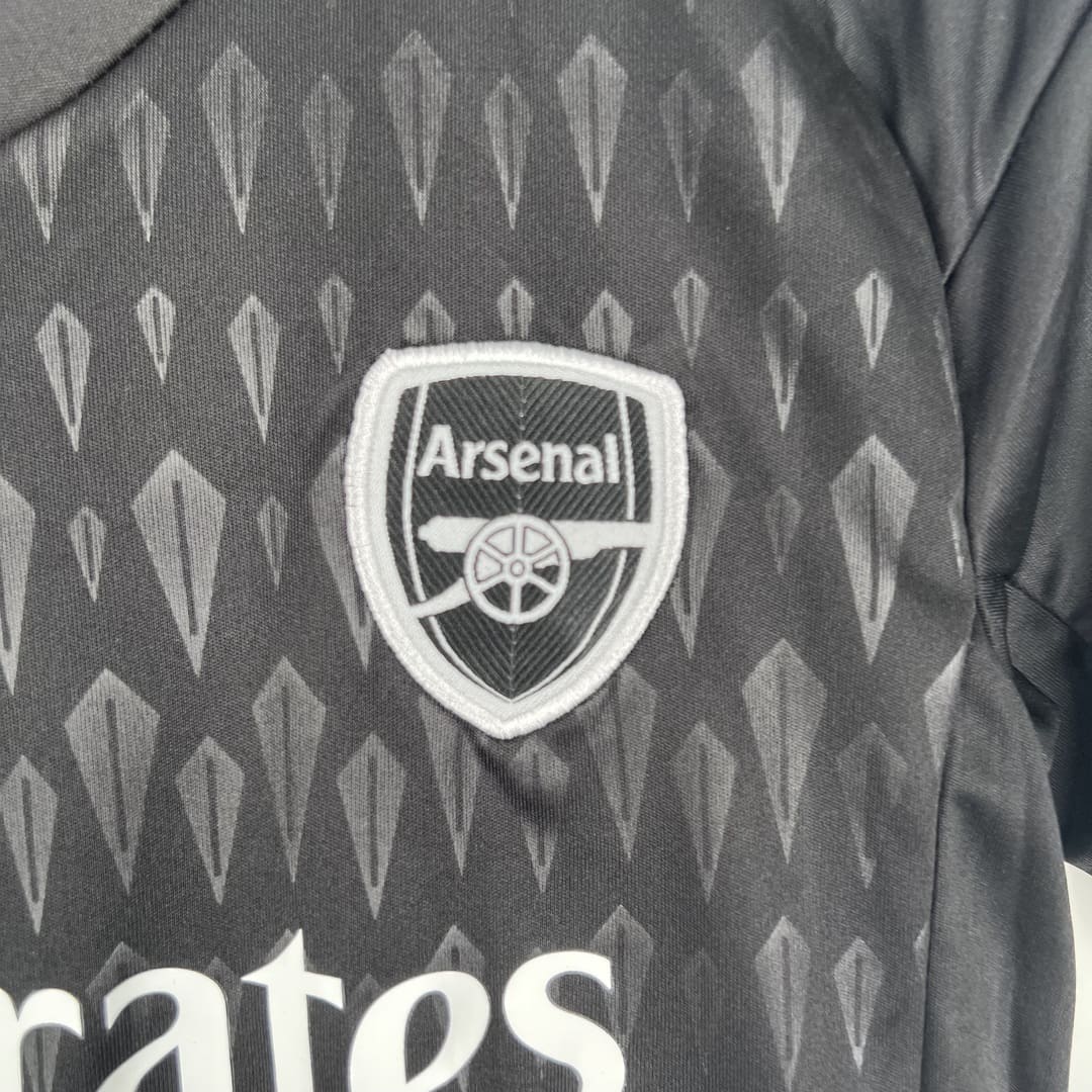 Arsenal 23/24 Gardien Noir Kit Enfant