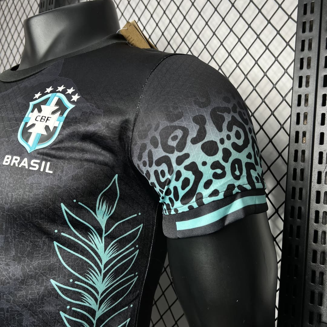 Brésil 2024 Maillot Preto Brilhante - Version Player