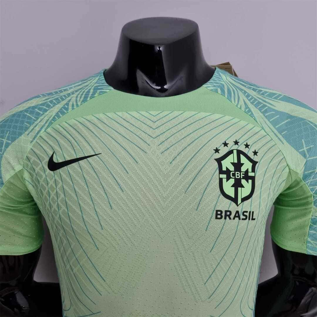 Brésil 2022 Maillot Entrainement Vert Clair - Version Player