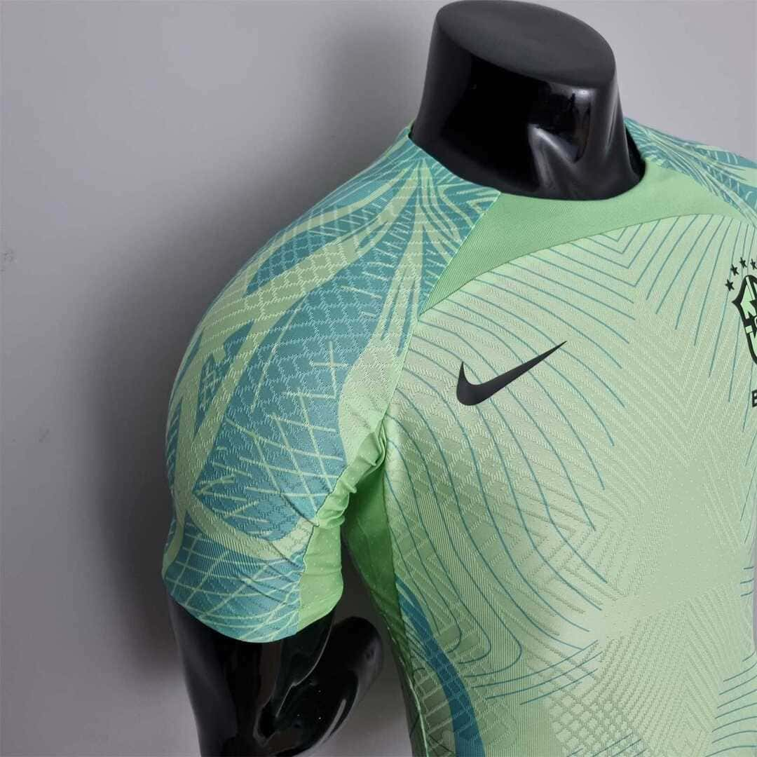 Brésil 2022 Maillot Entrainement Vert Clair - Version Player