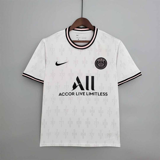 Paris Saint-Germain 2021/22 Maillot Entrainement Blanc Col Rose