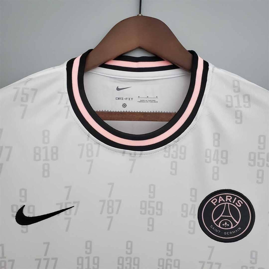 Paris Saint-Germain 2021/22 Maillot Entrainement Blanc Col Rose