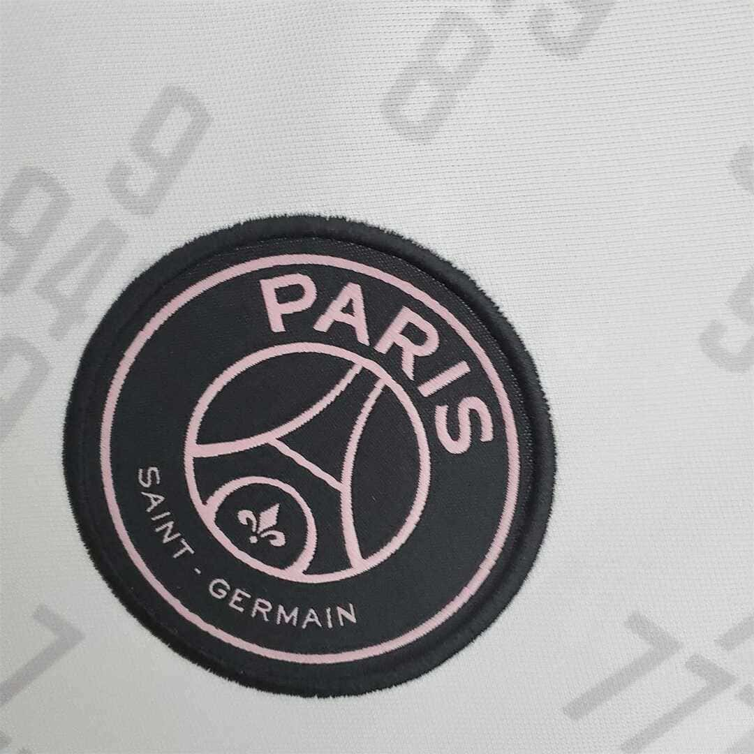 Paris Saint-Germain 2021/22 Maillot Entrainement Blanc Col Rose