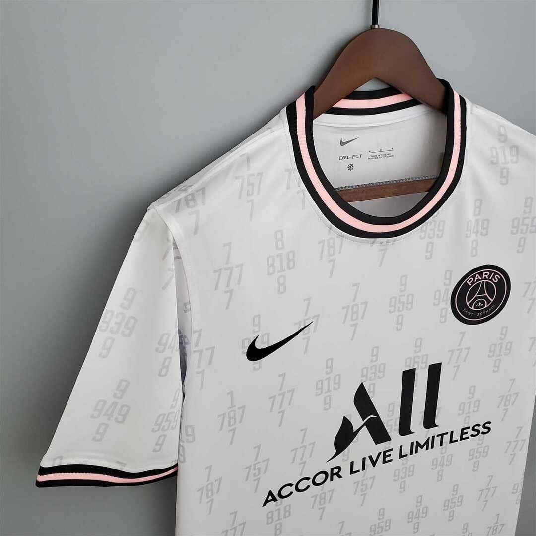 Paris Saint-Germain 2021/22 Maillot Entrainement Blanc Col Rose