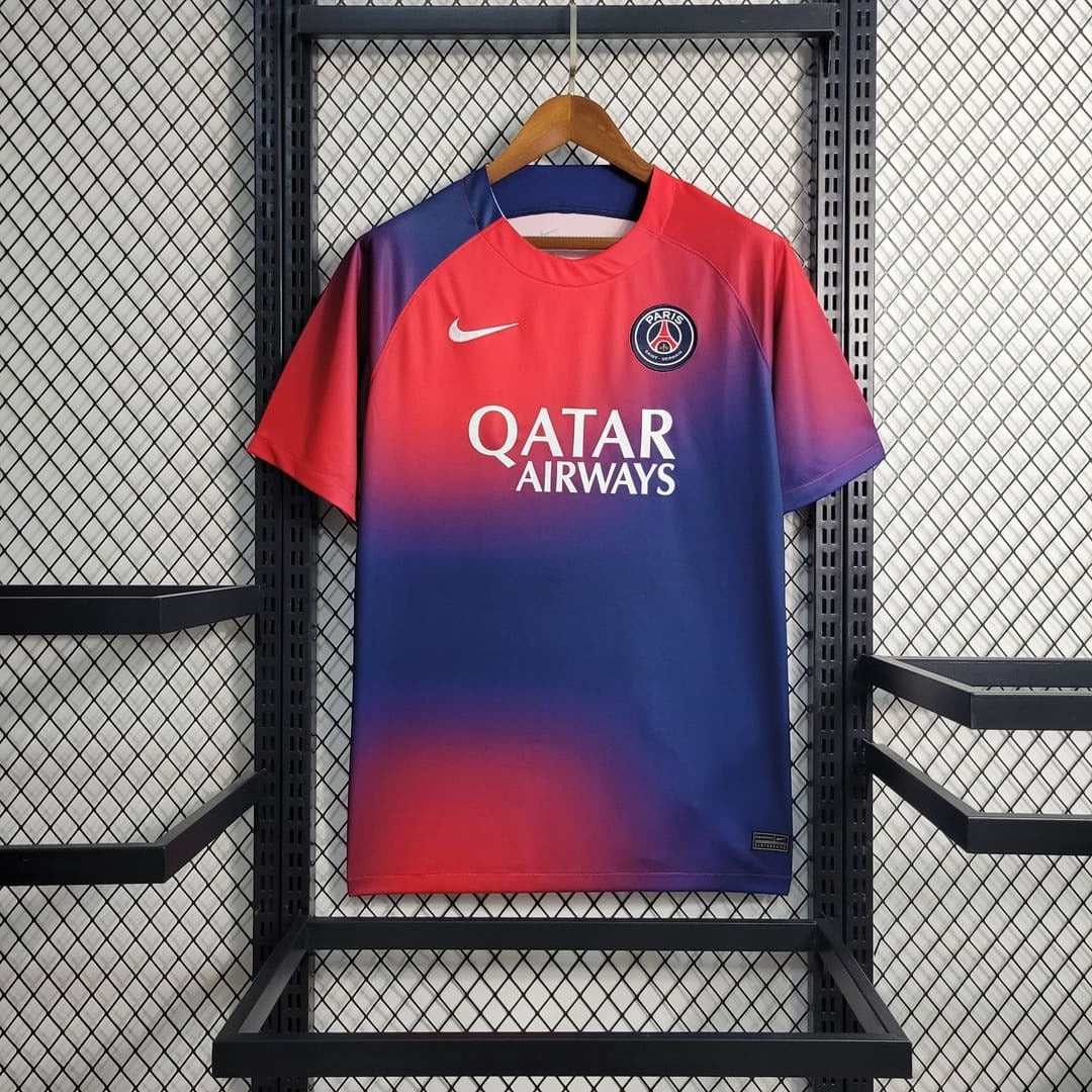 Paris Saint-Germain 23/24 Maillot Echauffement Bleu & Rouge