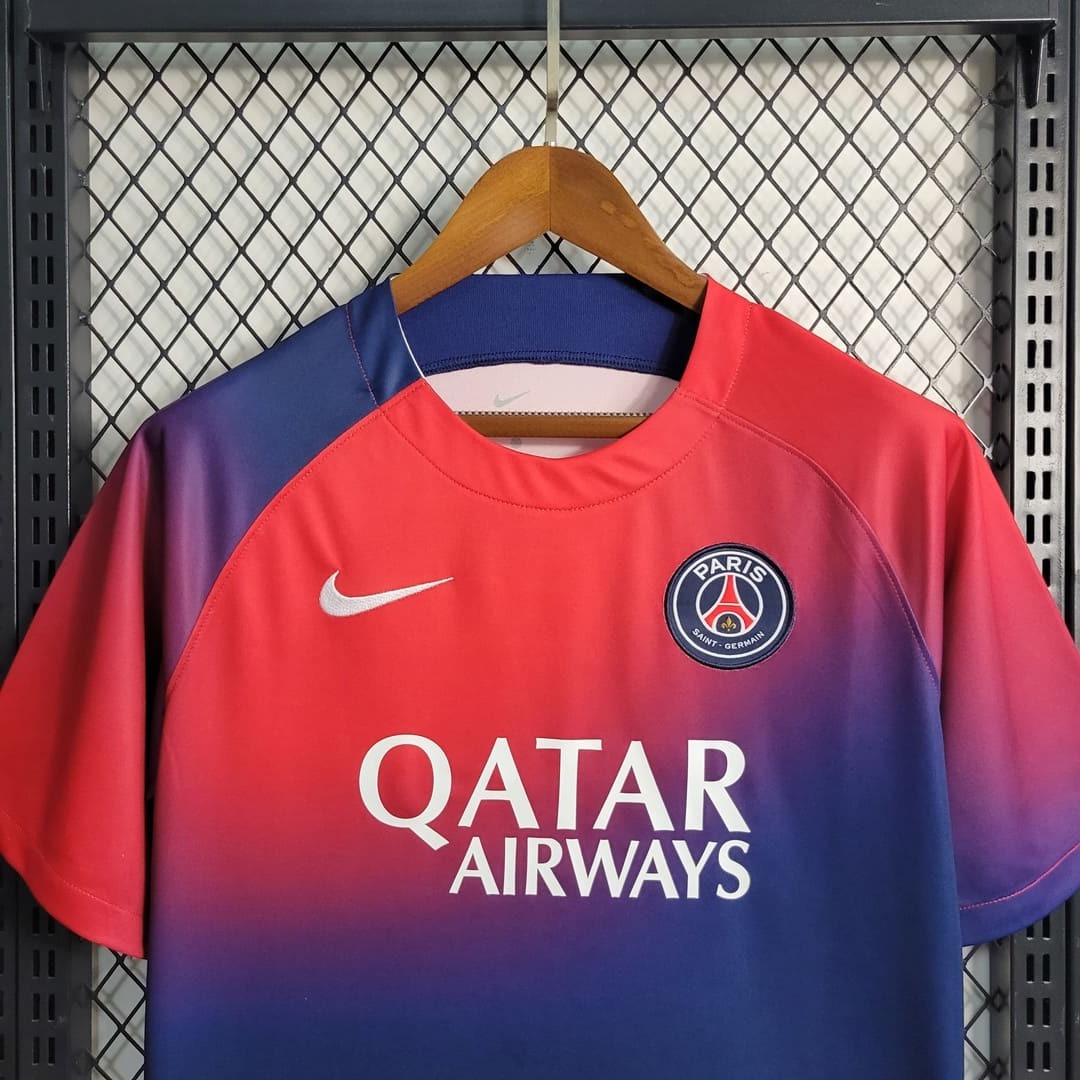 Paris Saint-Germain 23/24 Maillot Echauffement Bleu & Rouge