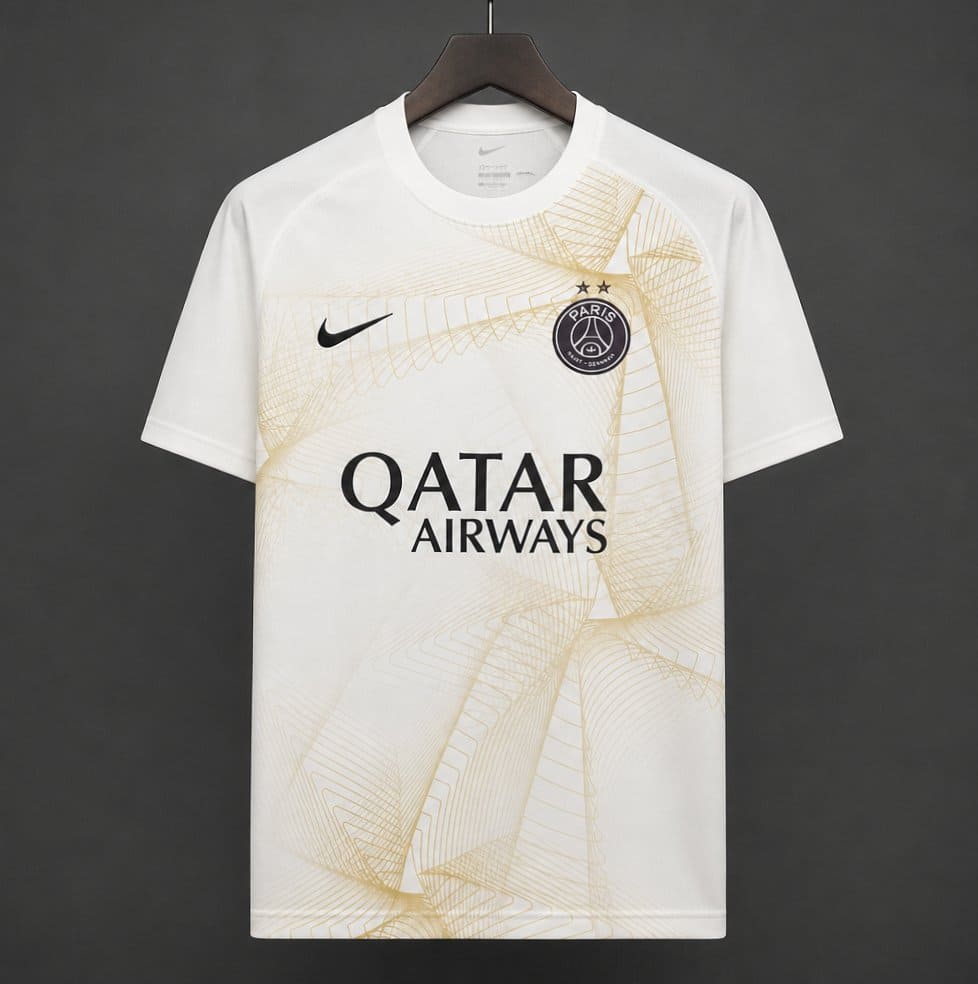 Paris Saint-Germain 26/27 Maillot Entrainement Blanc & Or