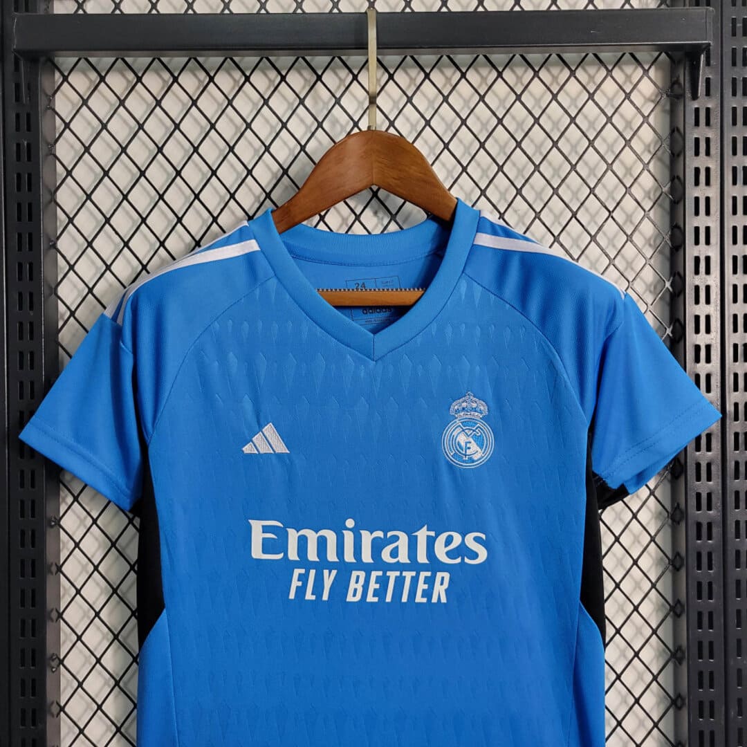 Real Madrid 23/24 Gardien Bleu Kit Enfant