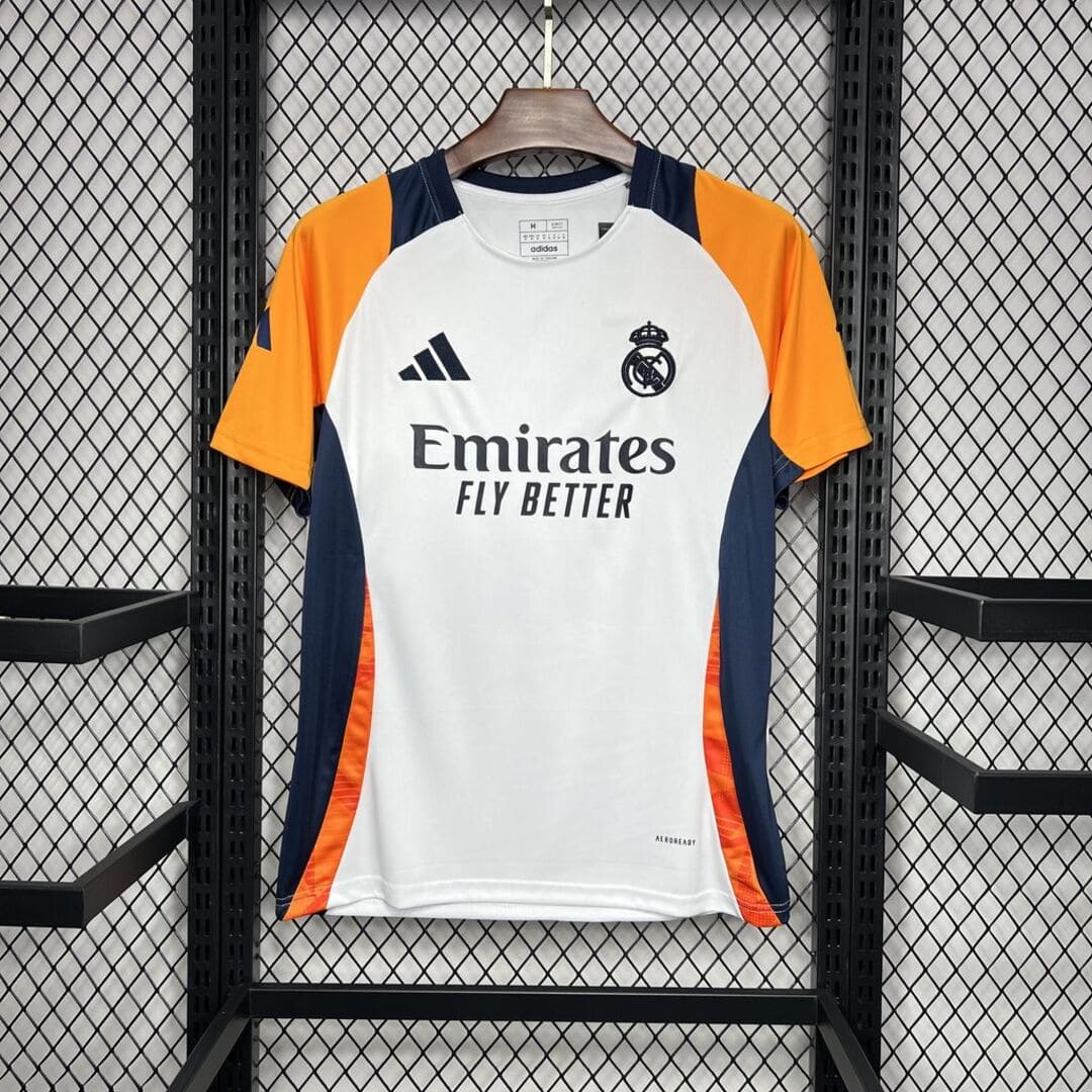 Real Madrid 24/25 Maillot Entrainement Blanc & Orange