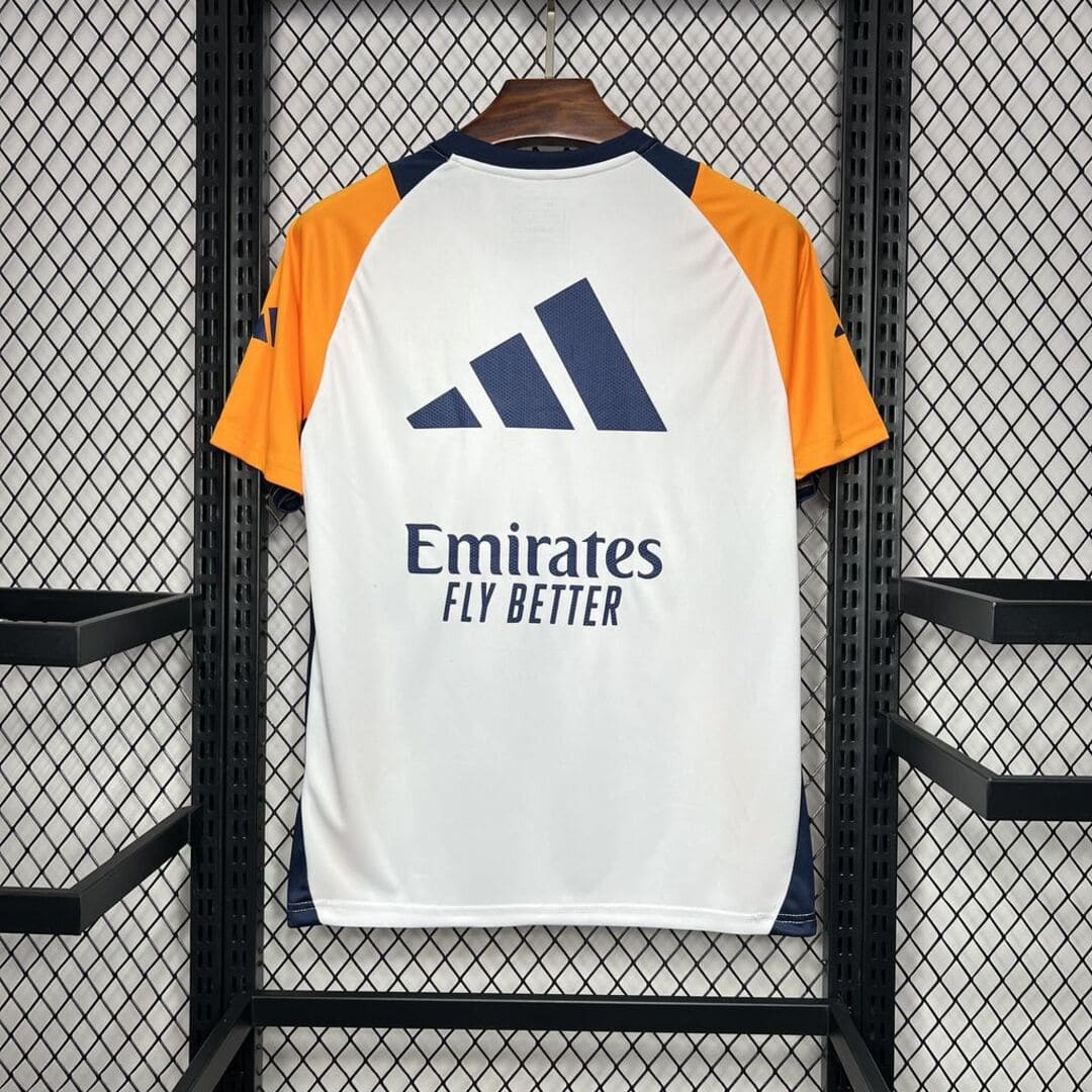 Real Madrid 24/25 Maillot Entrainement Blanc & Orange