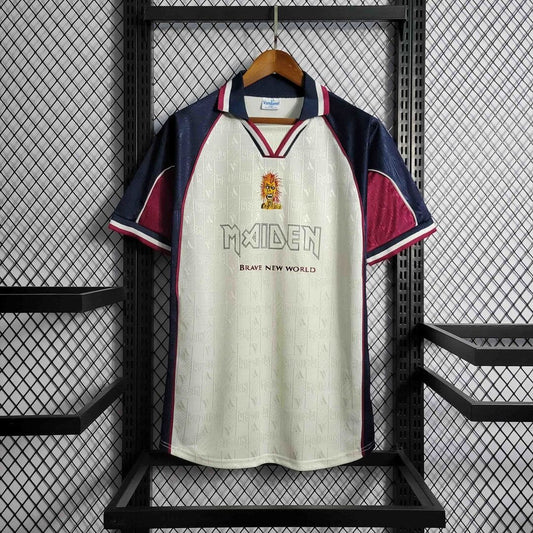 West Ham 99/2000 Maillot Iron Maiden Blanc