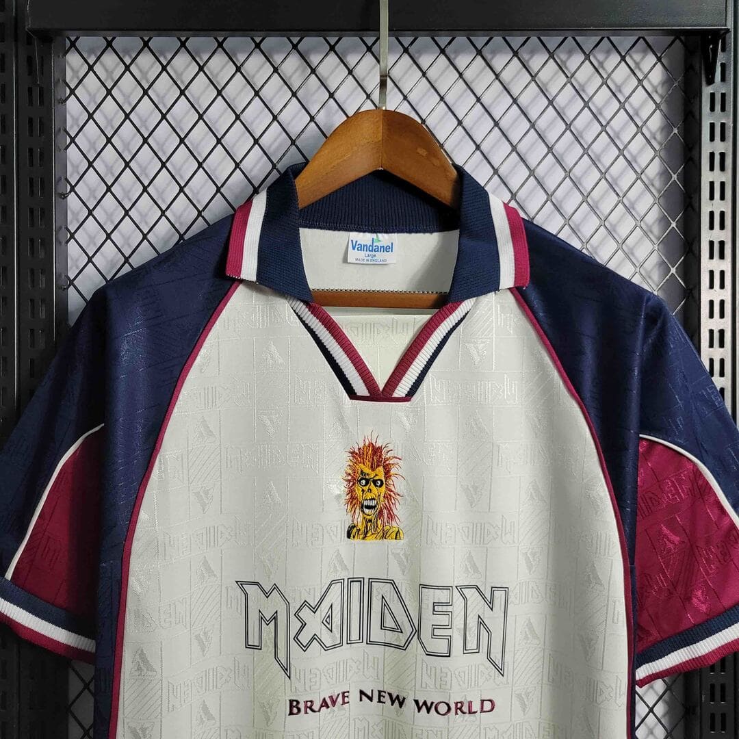 West Ham 99/2000 Maillot Iron Maiden Blanc