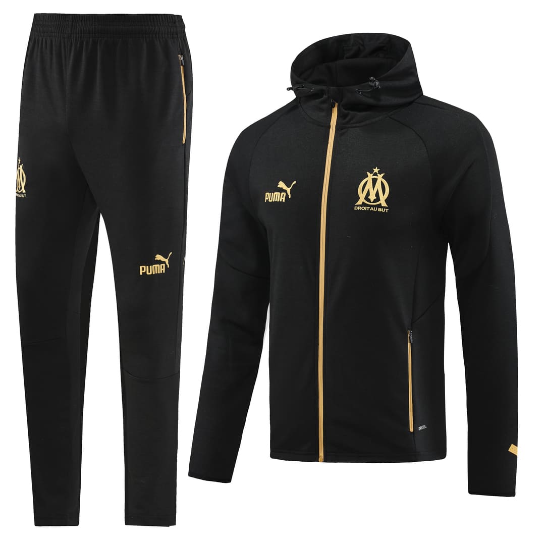 Olympique de Marseille 23/24 - Veste à Capuche/Survêtement Noir