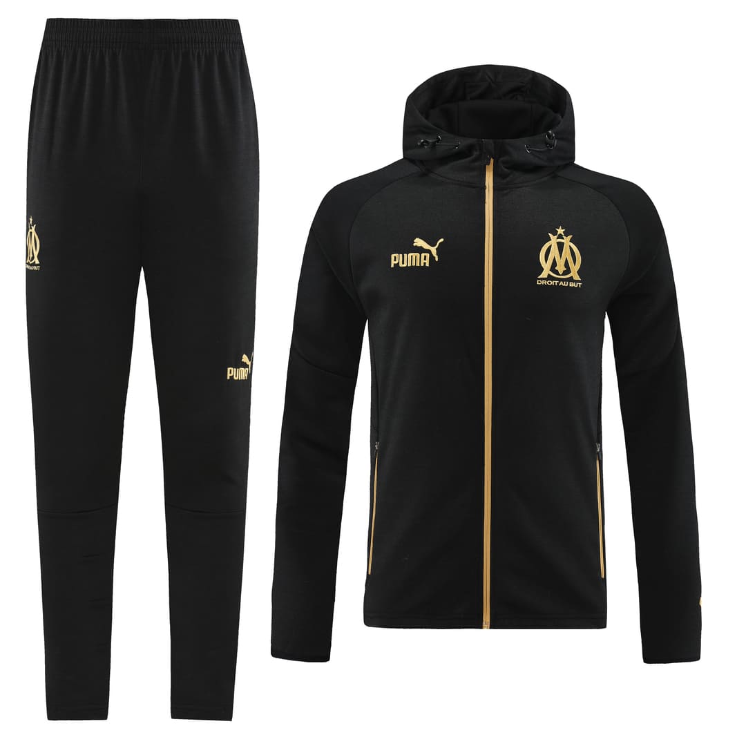 Olympique de Marseille 23/24 - Veste à Capuche/Survêtement Noir