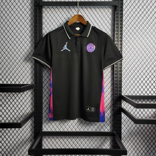 Paris Saint-Germain 2020/21 Polo Noir + Bande Latérale