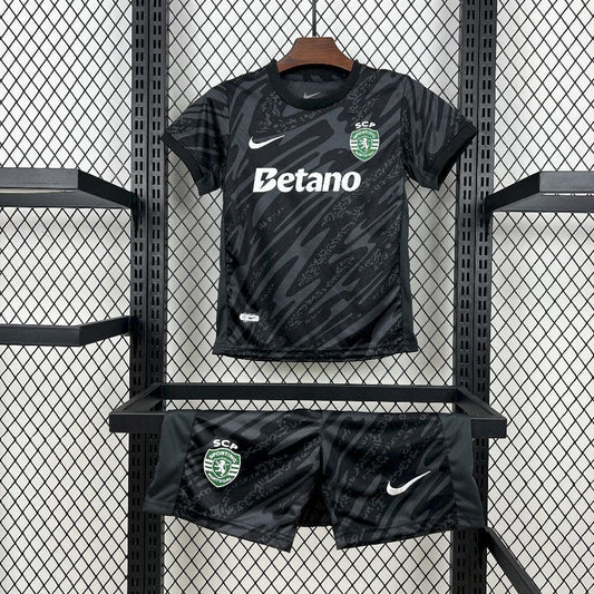 Sporting Lisbonne 25/26 Gardien Noir Kit Enfant